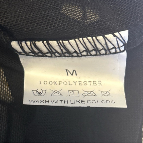 Spider Web Sheer Black Long Sleeve Emo Goth Pull Over Blouse, Medium New - Picture 8 of 8